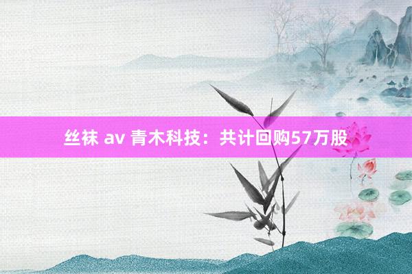 丝袜 av 青木科技：共计回购57万股